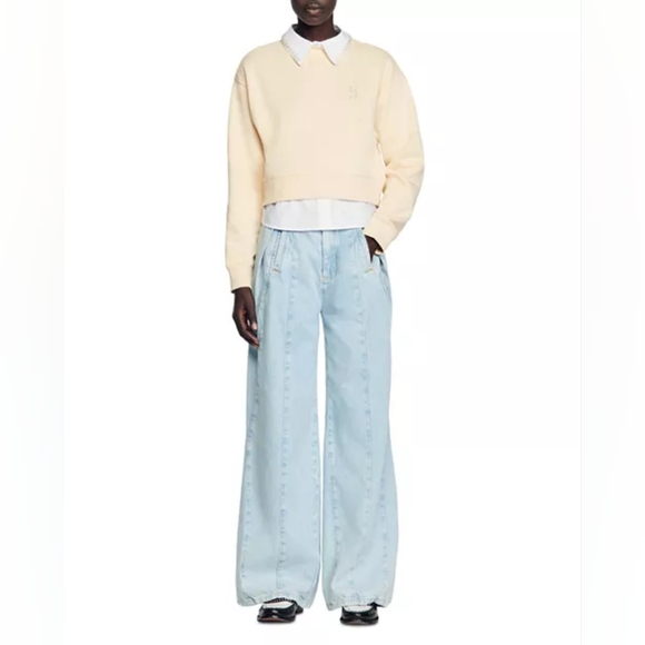 Sandro Lorane Layered Look Sweatshirt - Picture 4 of 12